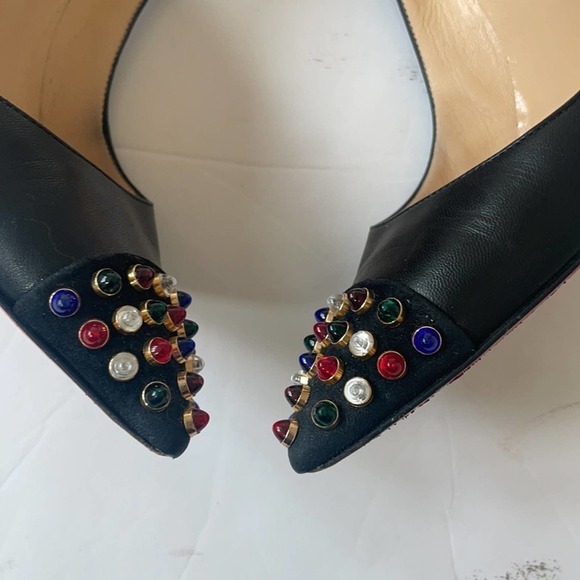 Christian Louboutin Black leather Cabo pumps 120mm with multicolor jewels 38 - Picture 5 of 12